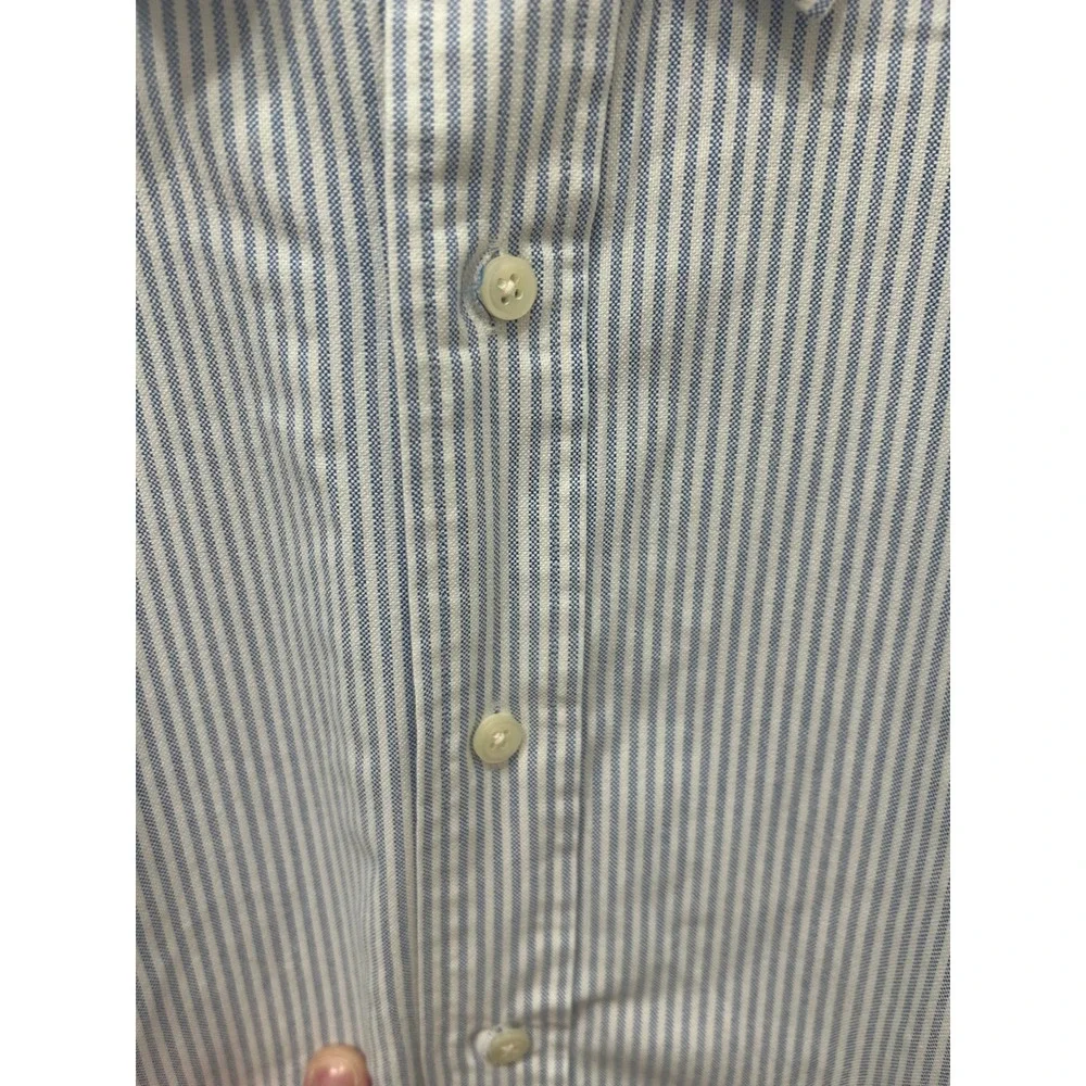 Polo Ralph Lauren Button Down Shirt Mens 4XB Blue Striped Oxford Flesh Pony $138